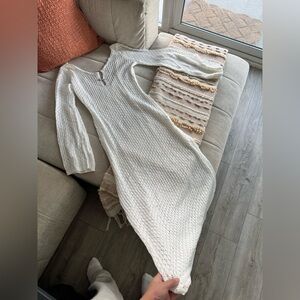 Cream Knit Maxi Dress